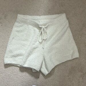 White Uniqlo Plush Shorts
